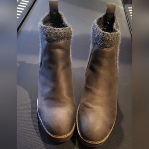 Olive green ankle boots